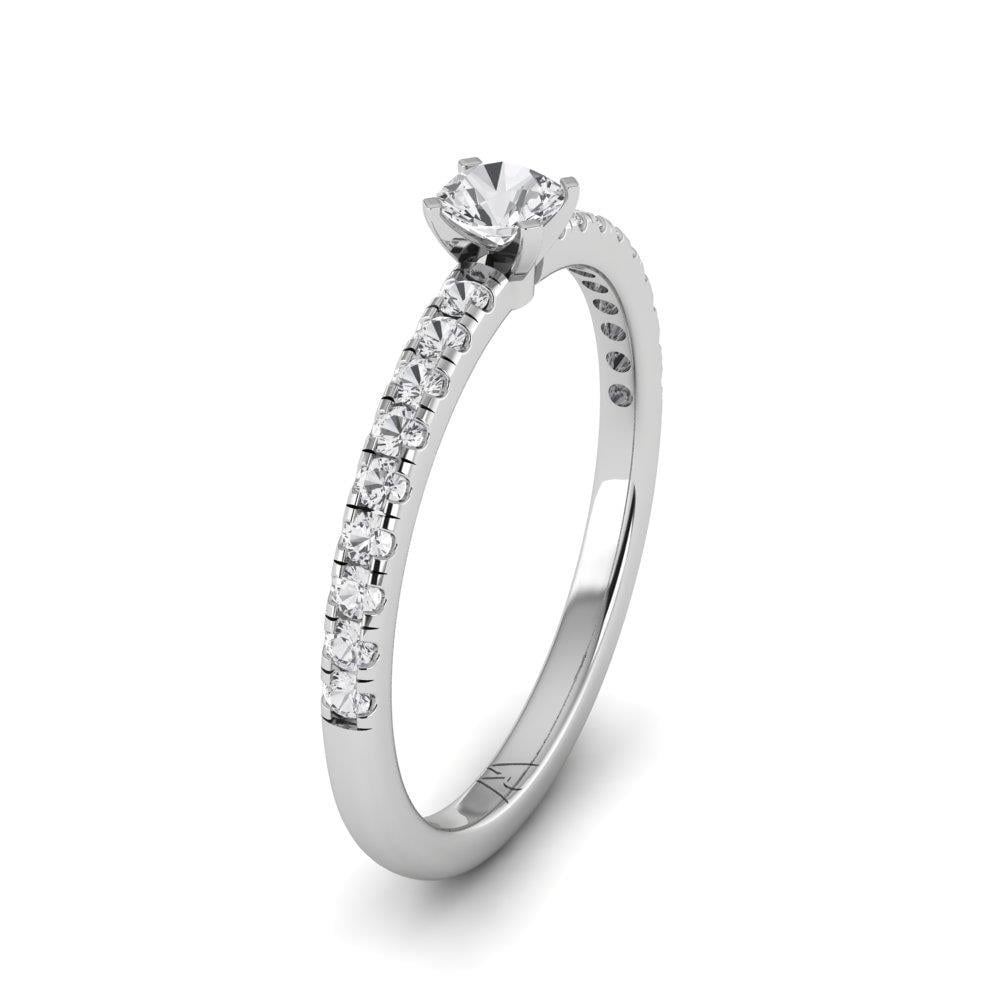 Solitaires Minik Or Blanc Oxyde de zirconium 0.45 ct