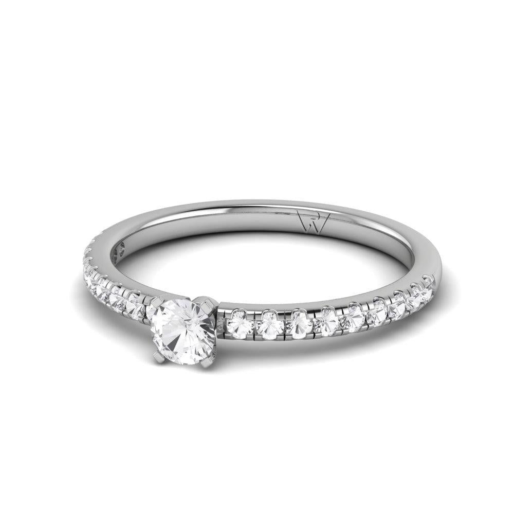 Solitaires Minik Or Blanc Oxyde de zirconium 0.45 ct