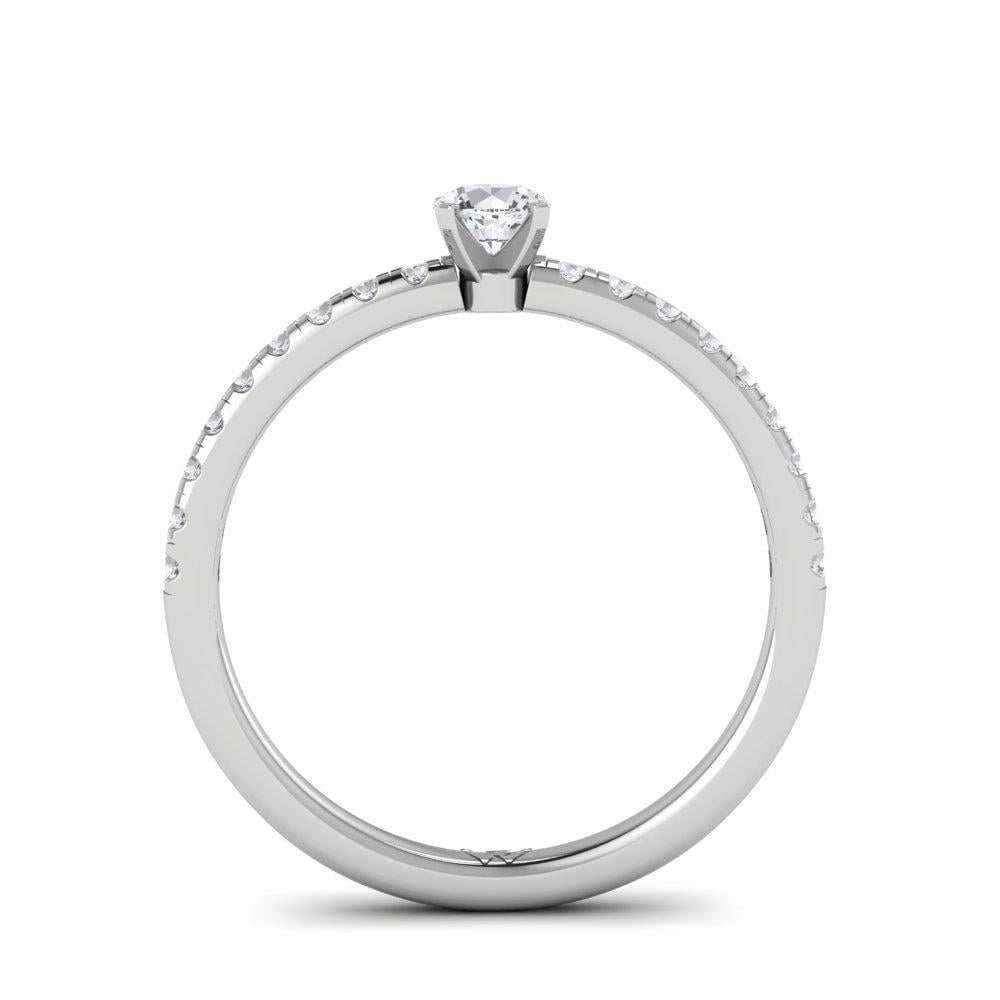 Solitaires Minik Or Blanc Oxyde de zirconium 0.45 ct