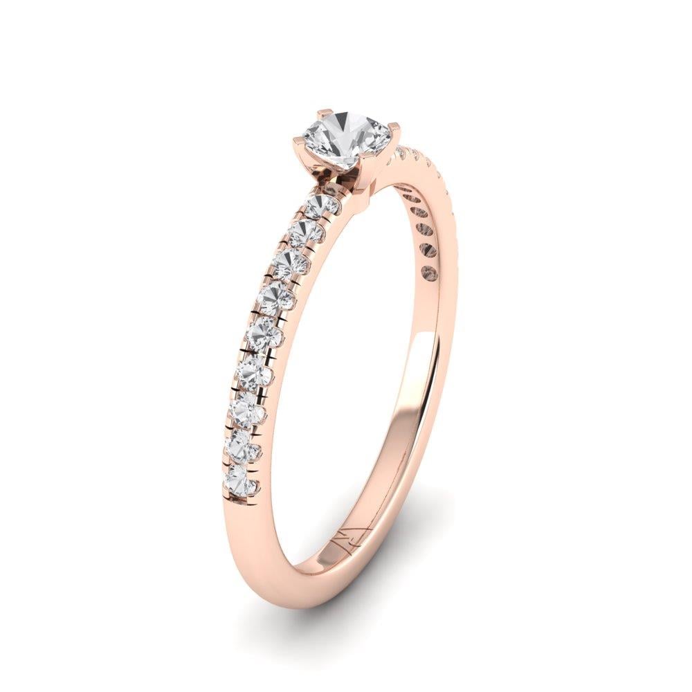 Solitaires Minik Or Rose Oxyde de zirconium 0.45 ct
