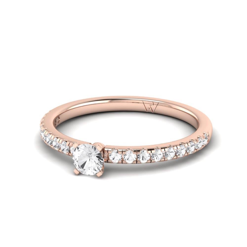 Solitaires Minik Or Rose Oxyde de zirconium 0.45 ct