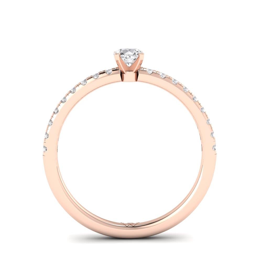 Solitaires Minik Or Rose Oxyde de zirconium 0.45 ct