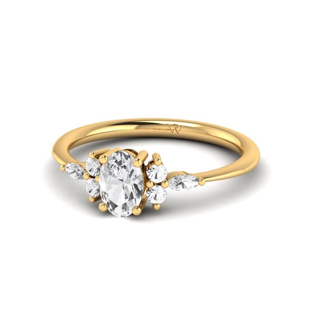 Solitaires Miralys Argent Or Jaune 1.088 ct