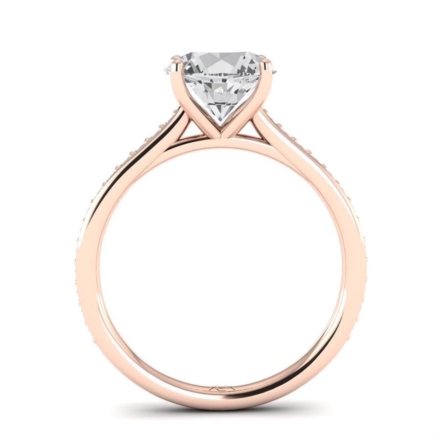 Solitaires Mirellon Argent Plaqué Or Rose Diamant 2.20 ct