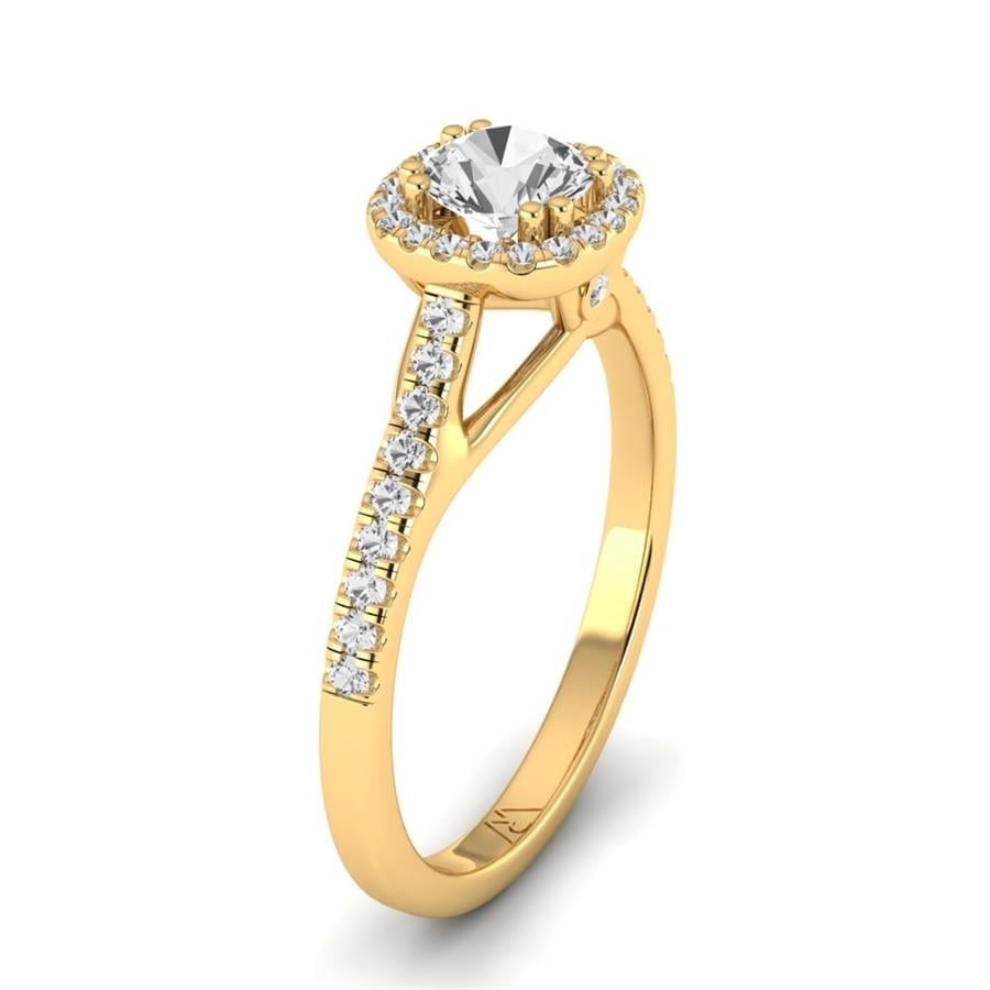 Solitaires Miroir Argent Plaqué Or Jaune Oxyde de zirconium 0.67 ct