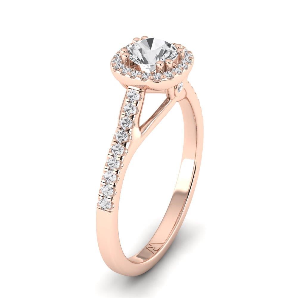 Solitaires Miroir Or Rose Oxyde de zirconium 0.67 ct