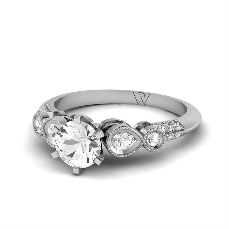 Solitaires Mélodie Argent Rhodié Blanc Diamant 1.05 ct