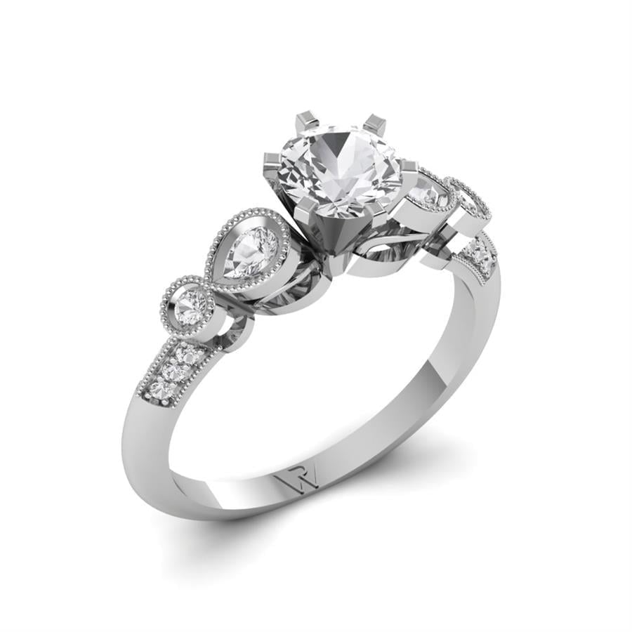 Solitaires Mélodie Argent Rhodié Blanc Oxyde de zirconium 1.05 ct