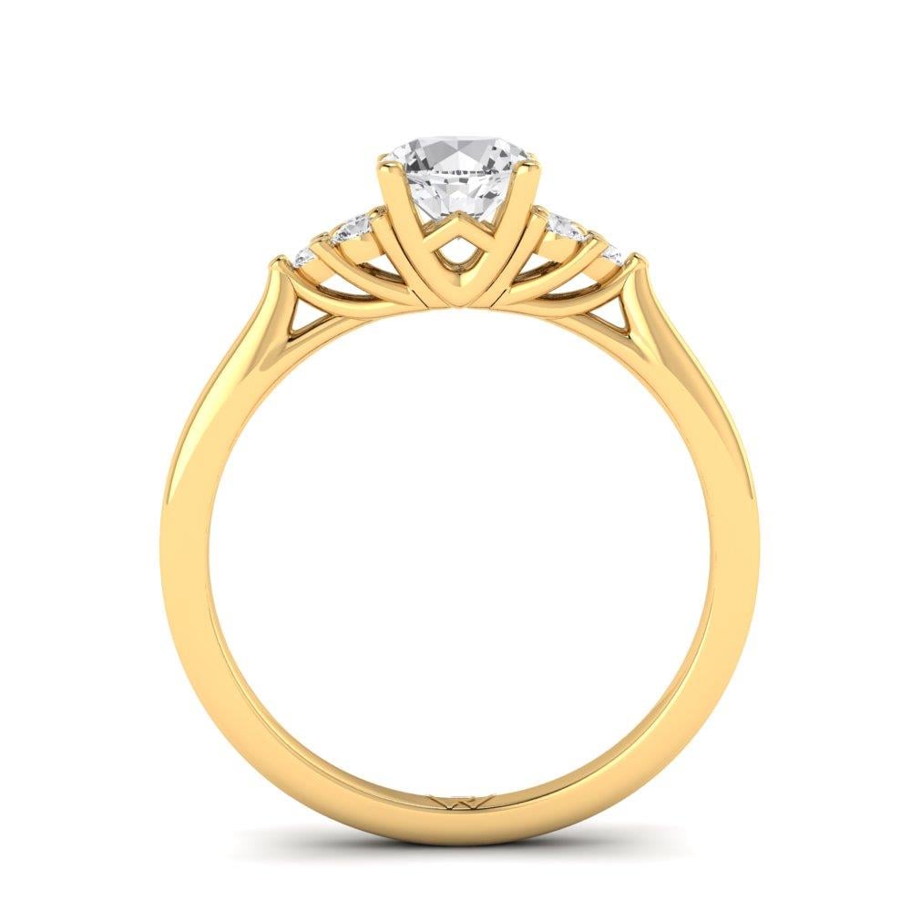 Solitaires Nacrée Argent Plaqué Or Jaune Oxyde de zirconium 0.8 ct