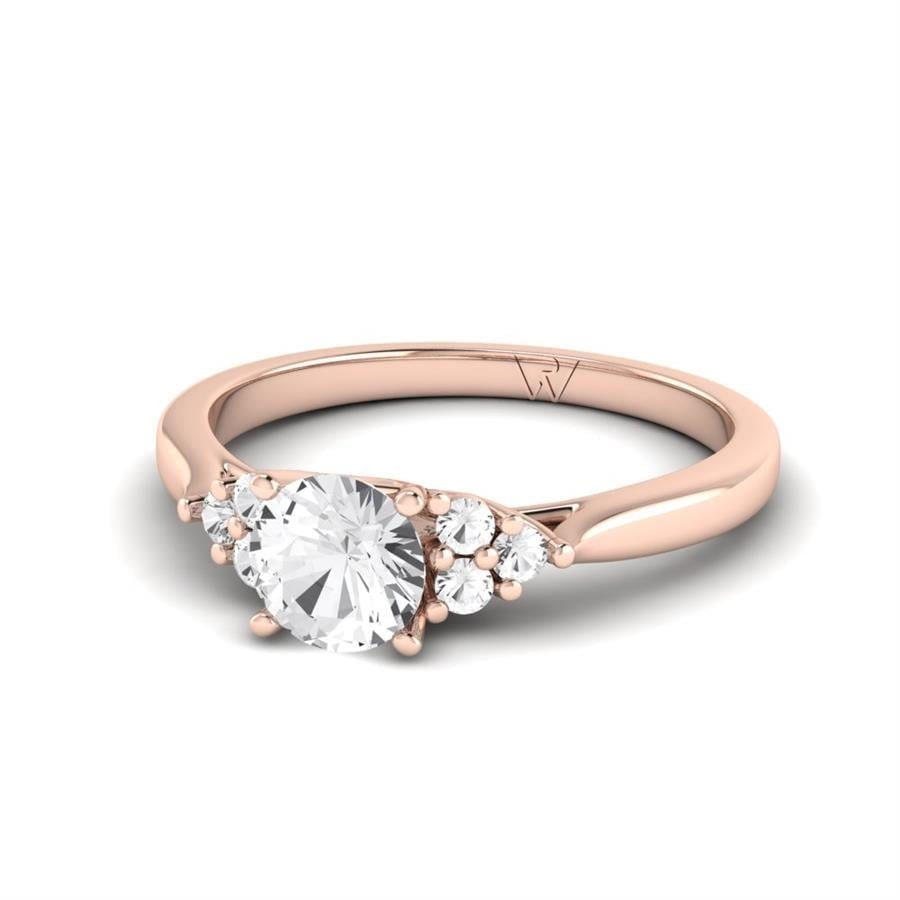 Solitaires Nacrée Argent Plaqué Or Rose Diamant 0.8 ct