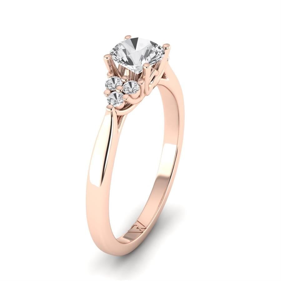 Solitaires Nacrée Argent Plaqué Or Rose Diamant 0.8 ct