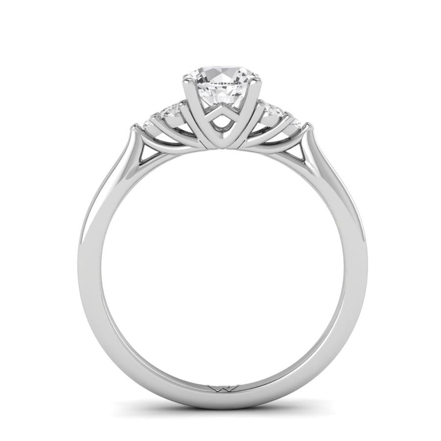 Solitaires Nacrée Argent Rhodié Blanc Diamant 0.8 ct