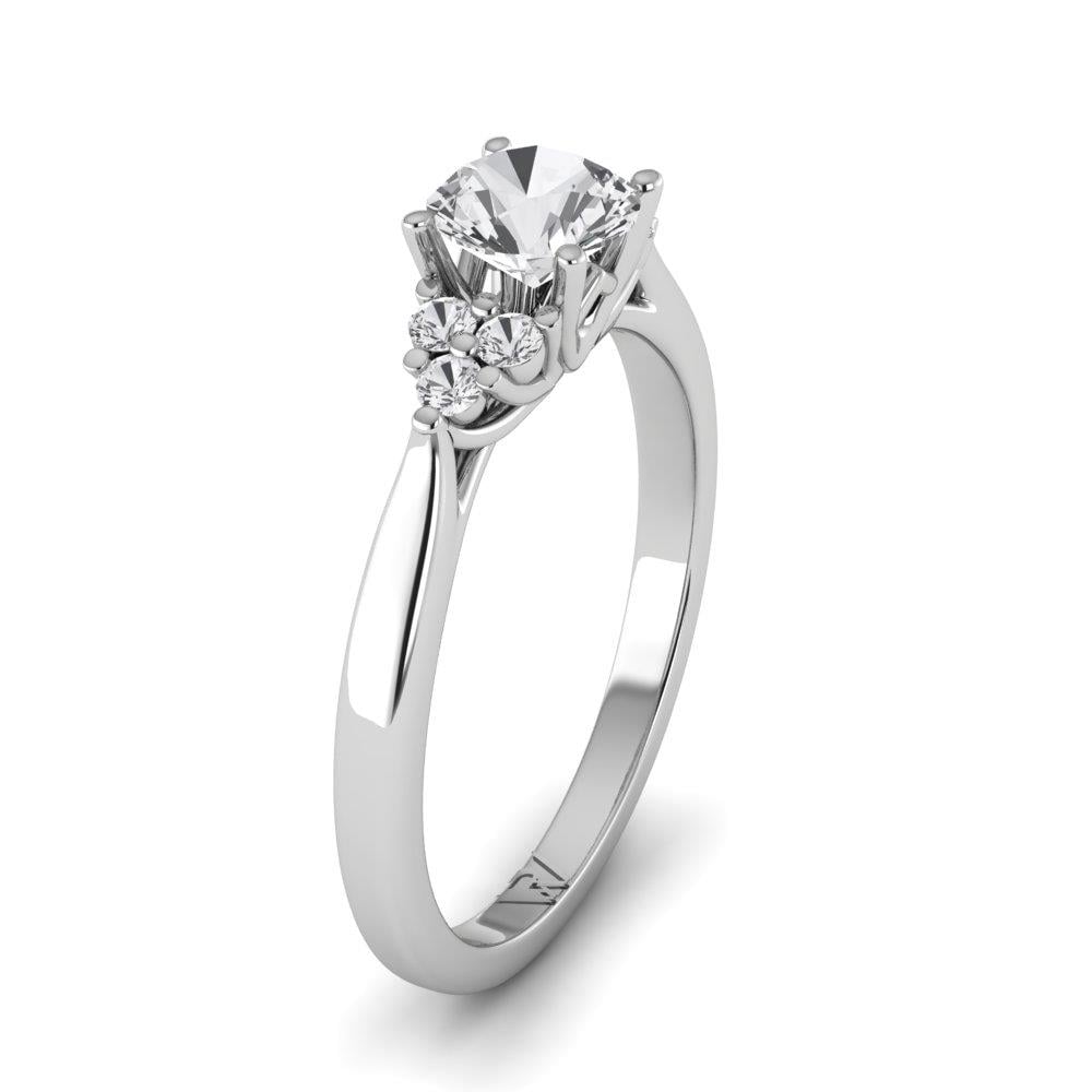 Solitaires Nacrée Argent Rhodié Blanc Oxyde de zirconium 0.8 ct