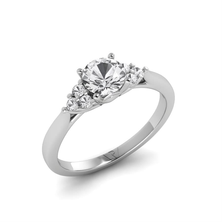 Solitaires Nacrée Argent Rhodié Blanc Oxyde de zirconium 0.8 ct