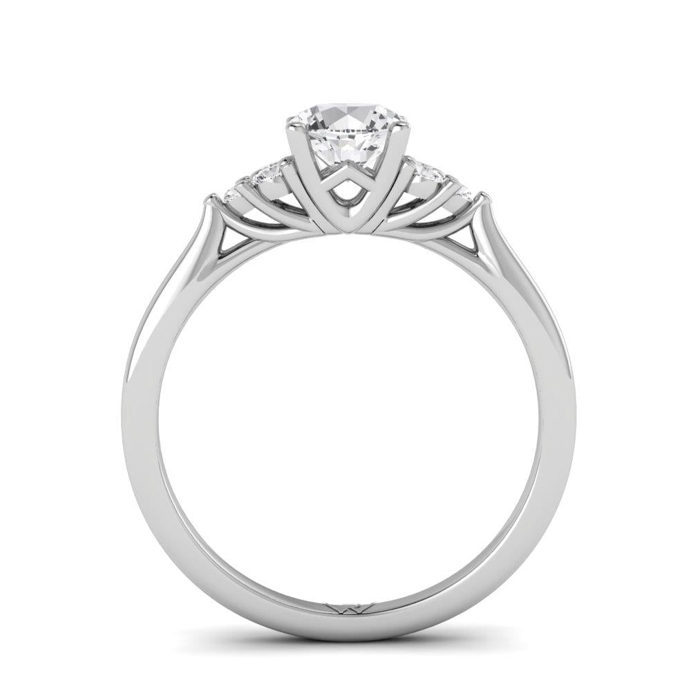 Solitaires Nacrée Or Blanc Oxyde de zirconium 0.8 ct