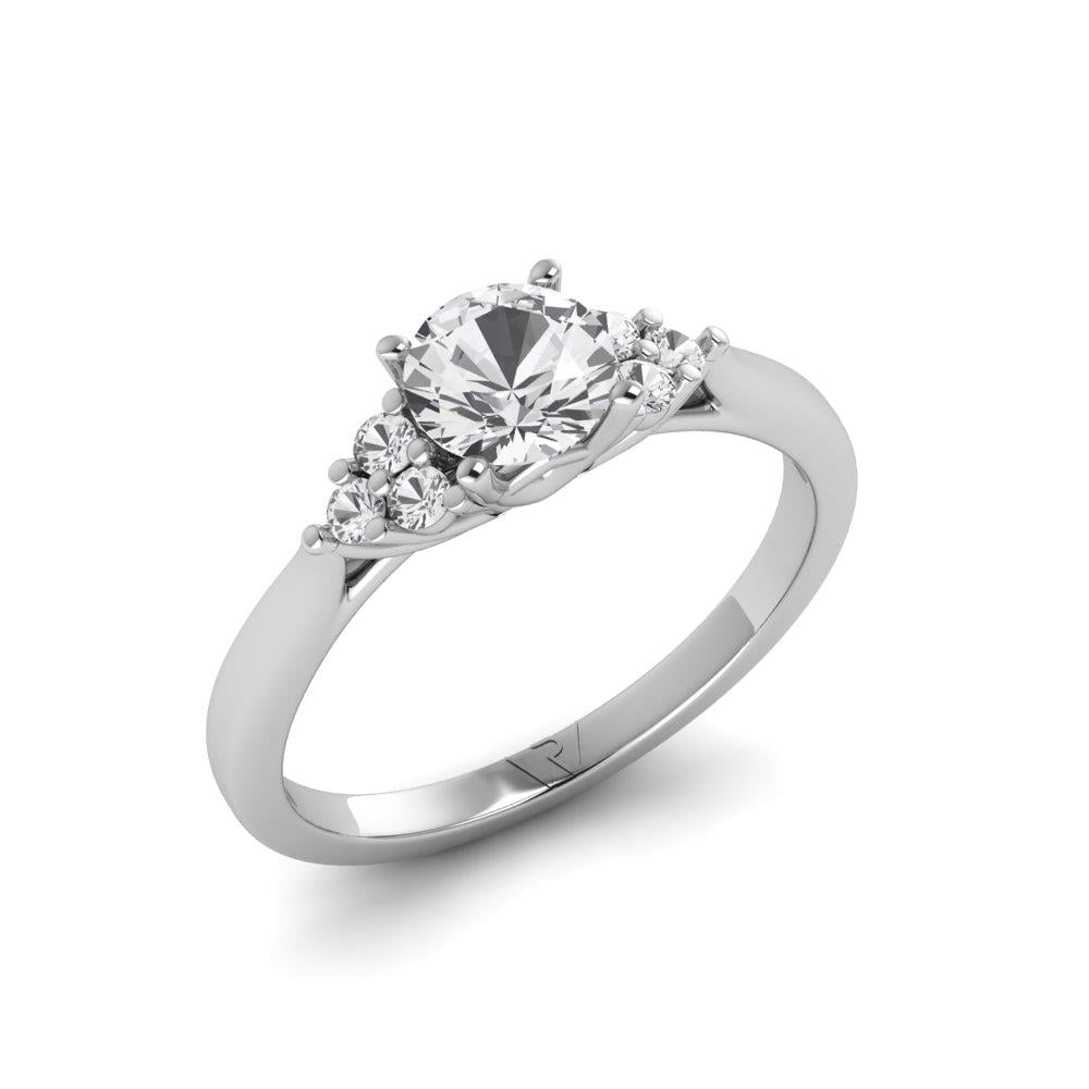 Solitaires Nacrée Or Blanc Oxyde de zirconium 0.8 ct