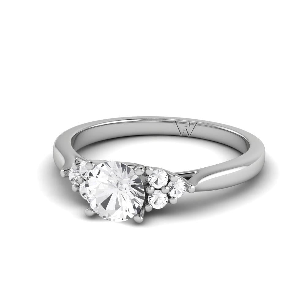 Solitaires Nacrée Or Blanc Oxyde de zirconium 0.8 ct