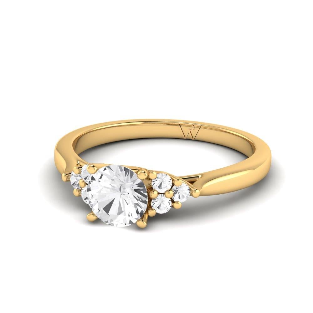 Solitaires Nacrée Or Jaune Oxyde de zirconium 0.8 ct