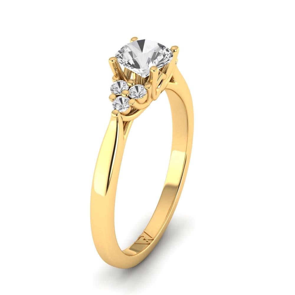 Solitaires Nacrée Or Jaune Oxyde de zirconium 0.8 ct