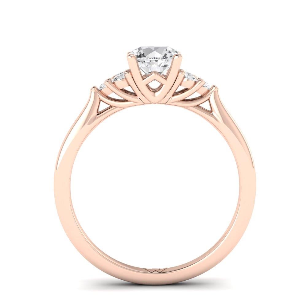 Solitaires Nacrée Or Rose Diamant 0.8 ct
