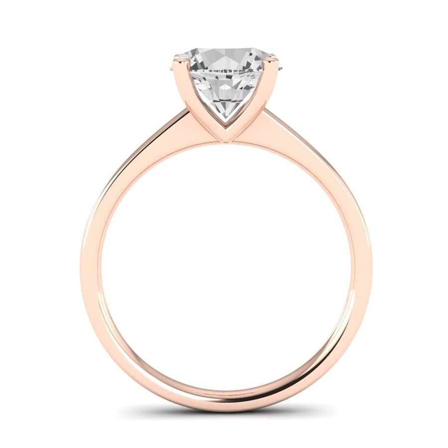 Solitaires Noble Argent Plaqué Or Rose Diamant 2 ct