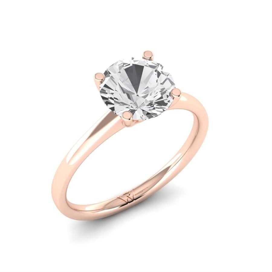 Solitaires Noble Argent Plaqué Or Rose Oxyde de zirconium 2 ct