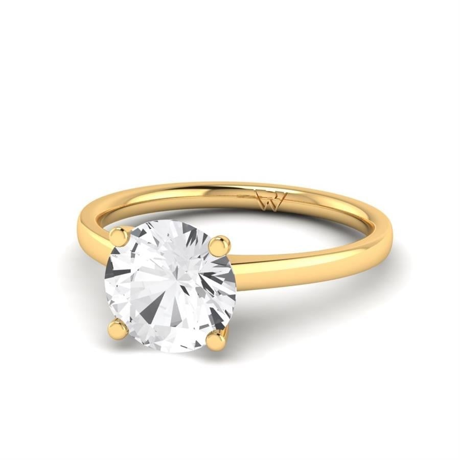 Solitaires Noble Or Jaune Oxyde de zirconium 2 ct