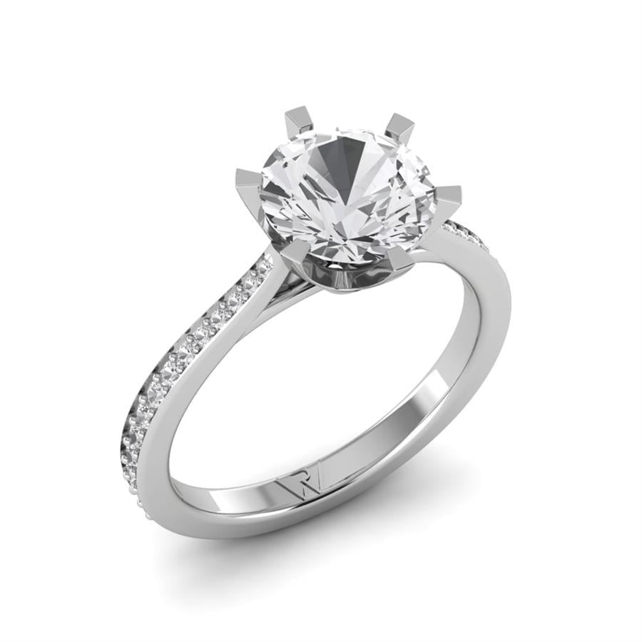 Solitaires Nuvia Argent Rhodié Blanc Diamant 2.4 ct