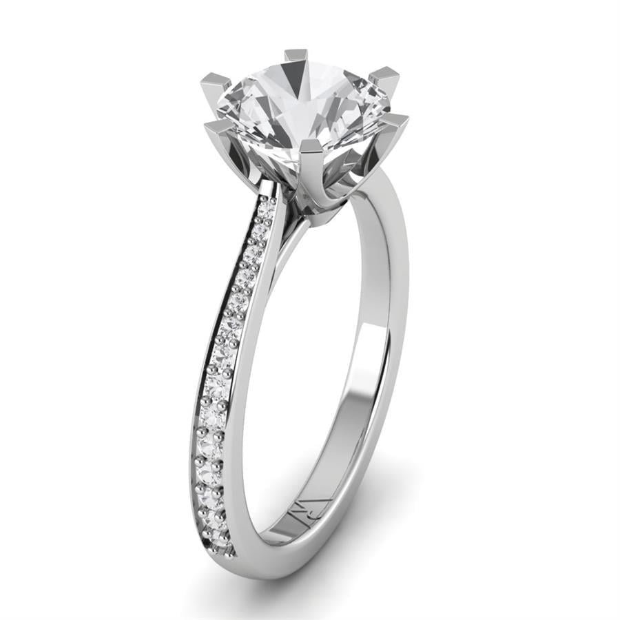 Solitaires Nuvia Or Blanc Oxyde de zirconium 2.4 ct