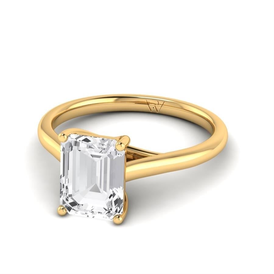 Solitaires Oralia Argent Plaqué Or Jaune Oxyde de zirconium 2 ct