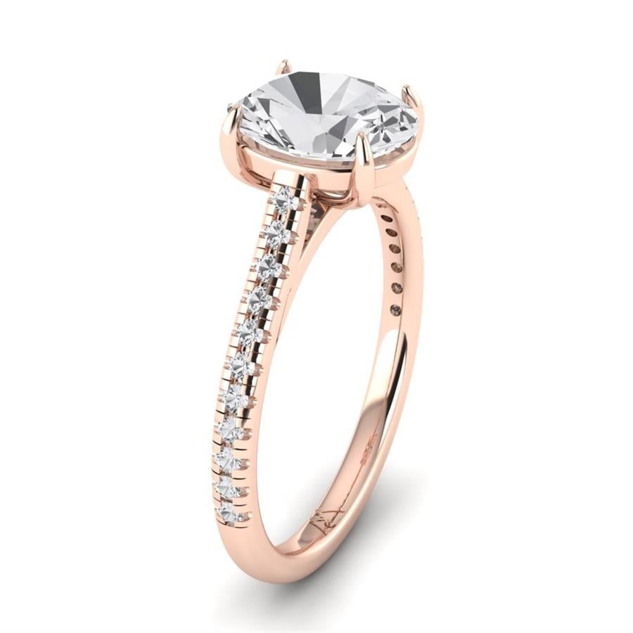 Solitaires Ovale Argent Plaqué Or Rose Oxyde de zirconium 1.85 ct