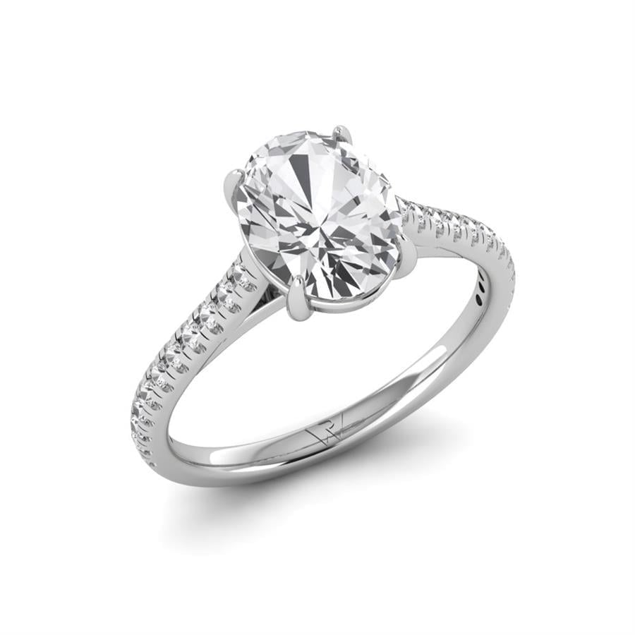 Solitaires Ovale Or Blanc Diamant 1.85 ct