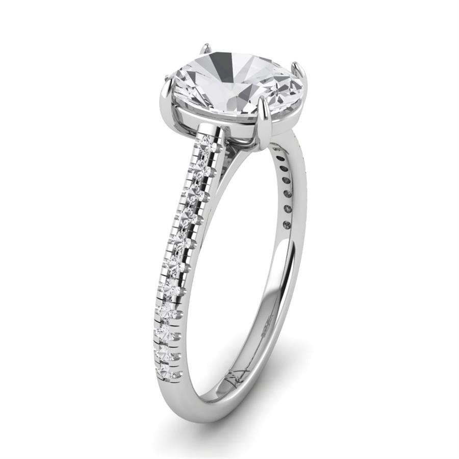 Solitaires Ovale Or Blanc Oxyde de zirconium 1.85 ct