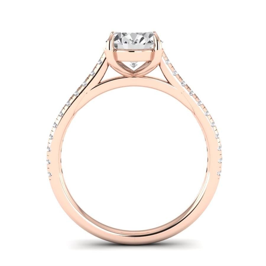 Solitaires Ovale Or Rose Oxyde de zirconium 1.85 ct
