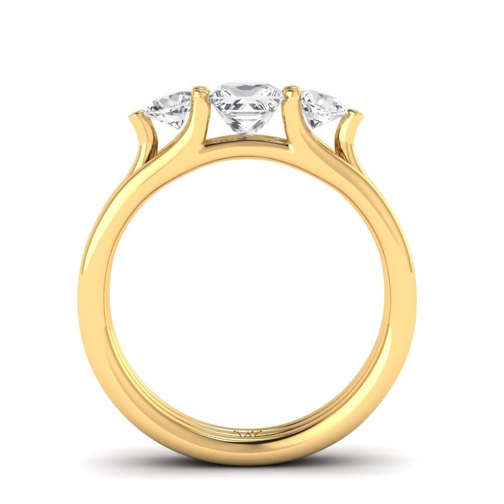 Solitaires Poésie Argent Plaqué Or Jaune Oxyde de zirconium 0.95 ct