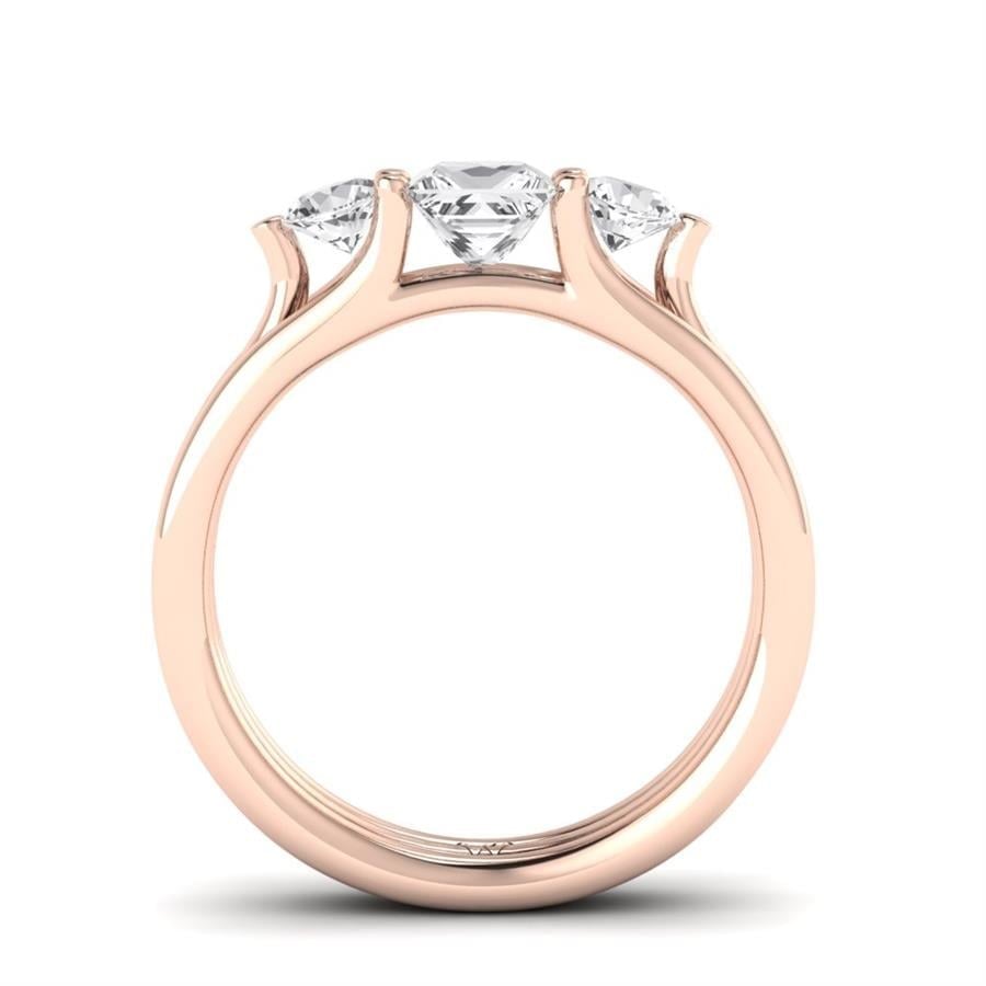 Solitaires Poésie Argent Plaqué Or Rose Oxyde de zirconium 0.95 ct