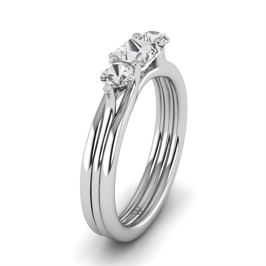 Solitaires Poésie Or Blanc Oxyde de zirconium 0.95 ct