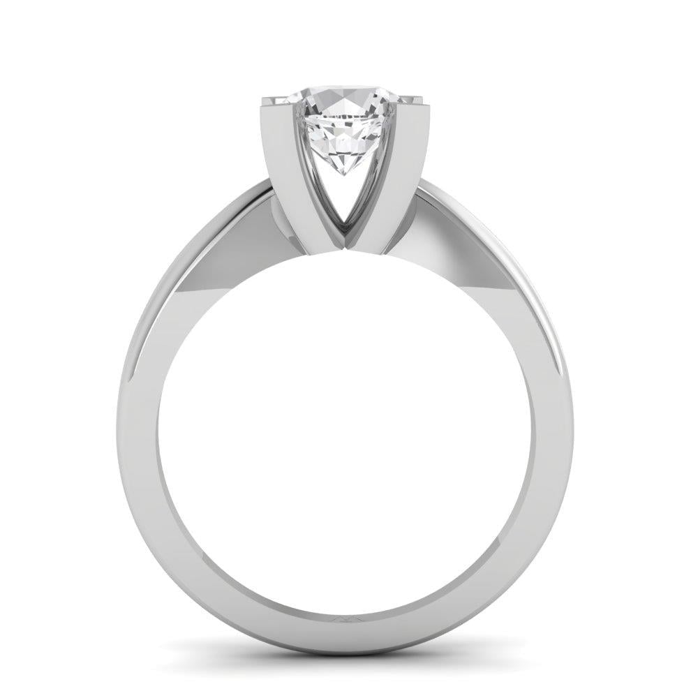 Solitaires Pétale Argent Rhodié Blanc Diamant 1 ct
