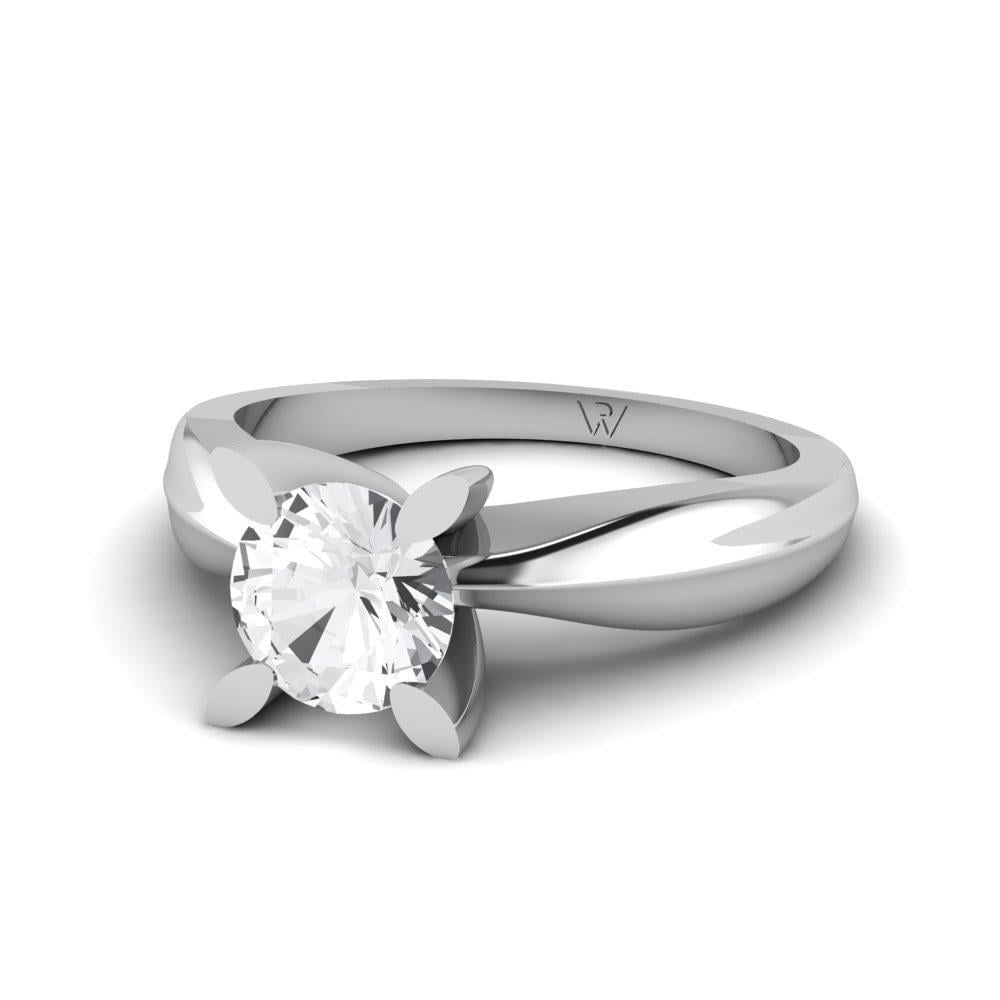 Solitaires Pétale Or Blanc Diamant 1 ct