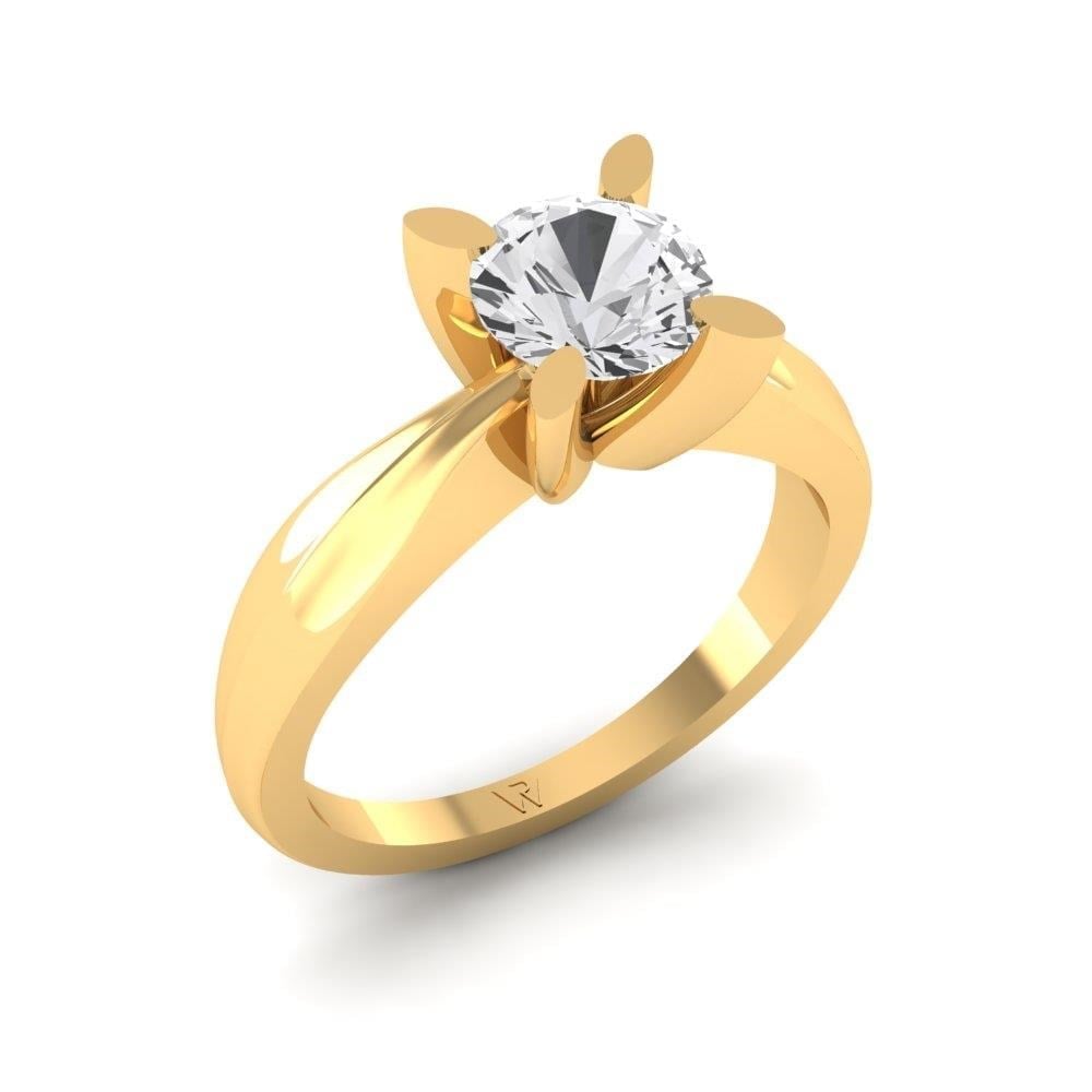 Solitaires Pétale Or Jaune Diamant 1 ct