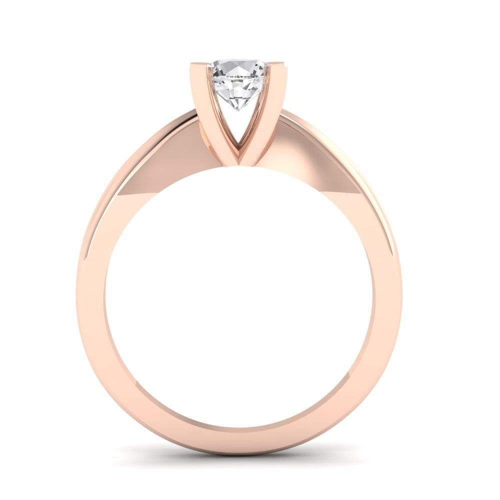Solitaires Pétale Or Rose Diamant 0.50 ct