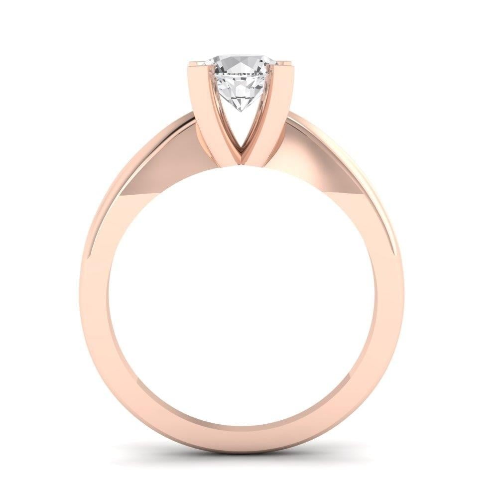 Solitaires Pétale Or Rose Diamant 0.70 ct