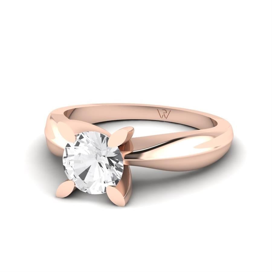 Solitaires Pétale Or Rose Diamant 1 ct