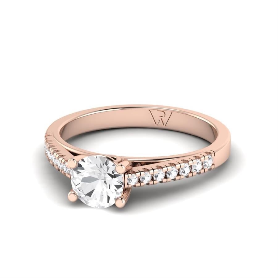 Solitaires Épure Argent Plaqué Or Rose Diamant 0.85 ct