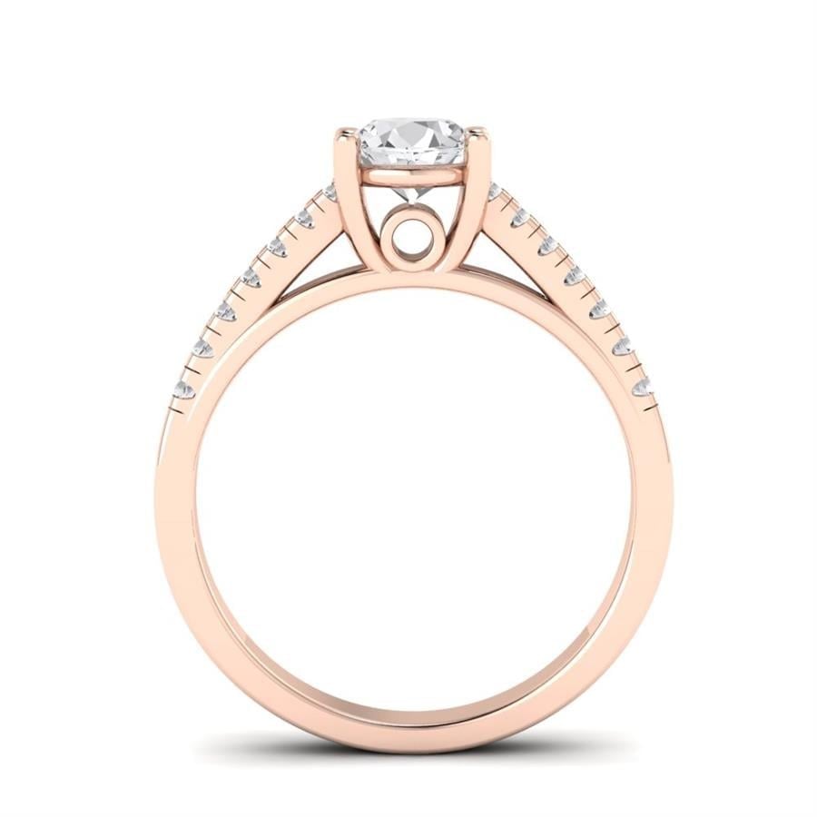 Solitaires Épure Argent Plaqué Or Rose Diamant 0.85 ct