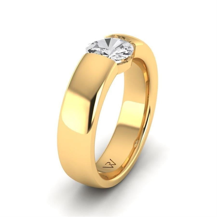 Solitaires Pureté Or Jaune Diamant de Synthèse 3 ct