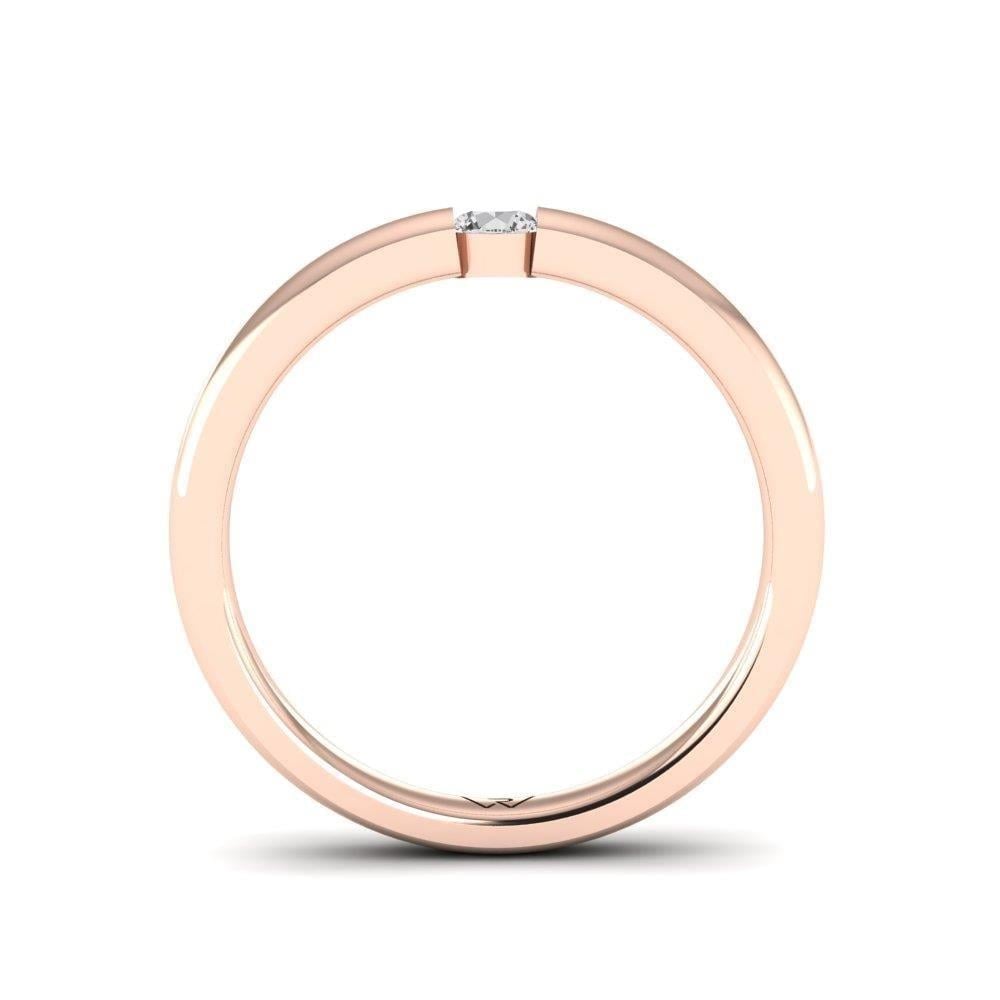Solitaires Pureté Or Rose Diamant 0.10 ct
