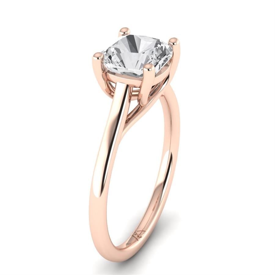 Solitaires Quatuor Argent Plaqué Or Rose Oxyde de zirconium 2 ct
