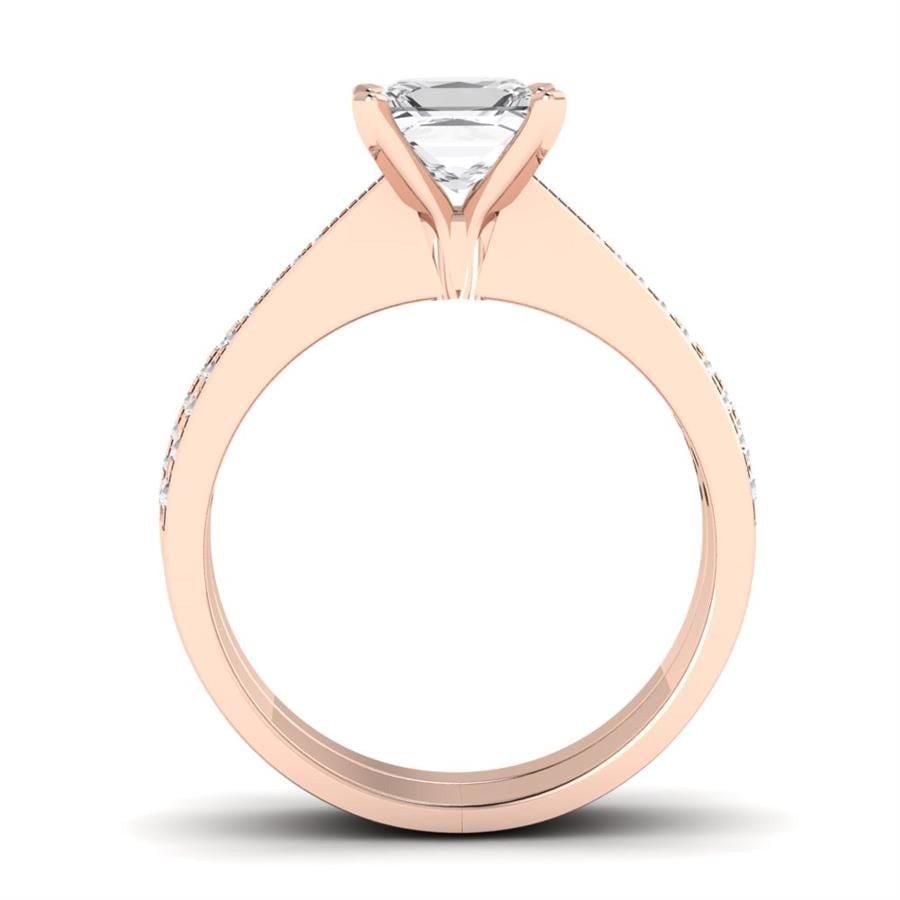 Solitaires Radiance Argent Plaqué Or Rose Oxyde de zirconium 1.30 ct