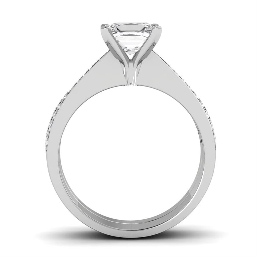 Solitaires Radiance Argent Rhodié Blanc Diamant 1.30 ct